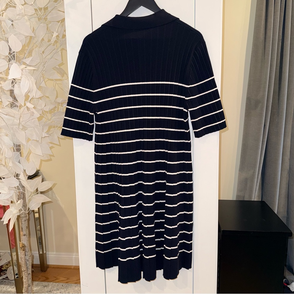 SOLD STRIPED KNITTED MINI POLO DRESS - NAVY / STRIPED | COS - Picture 9 of 9